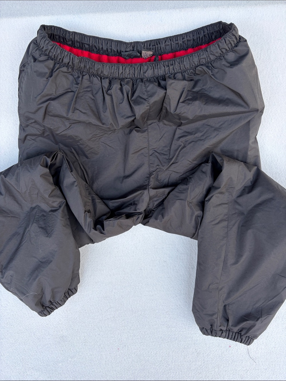 Men's Black Elastic-Waist Joggers with Red Waist Lining
